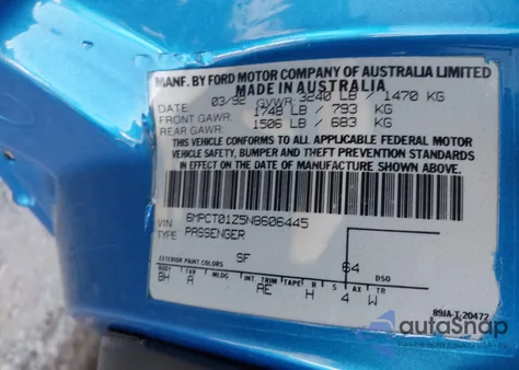 1992 Mercury Capri from USA, damaged, VIN 6MPCT01Z5N8606445